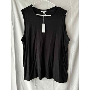 James Perse Sleeveless Black Sheer Muscle Tank Size 4